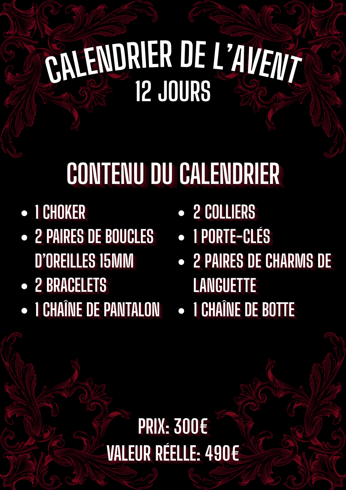 CALENDRIER DE L'AVENT - 12 JOURS